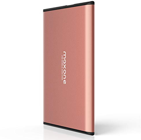 Maxone Hard Disk Esterno 2,5 Ultrasottile Portatile da USB3.0 HDD Storage per PC Desktop, Laptop, MacBook, Chromebook Wii u,TV(250GB,rosa)