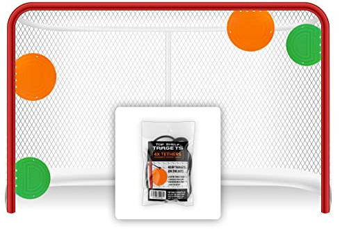 Top Shelf Targets Magnetic Shooting Discs for Hockey & Lacrosse – 4-Pack Combo Training Set with Tethers – Precision Aids for Goal Practice and Accuracy Drills