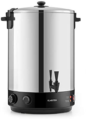 Klarstein KonfiStar - Caldera de cocción, Para confituras y termo, Temperatura ajustable 30-110 °C, Programable 20-120 min, Conserva la temperatura, Acero inoxidable, Volúmen 40 Litros, Plateado