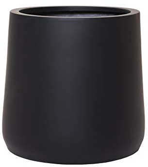 VIVANNO Großer Pflanzkübel in Schwarz Matt, Wetterfest, Frostsicher, für Innen und Außen, Fiberglas, 40x38 cm