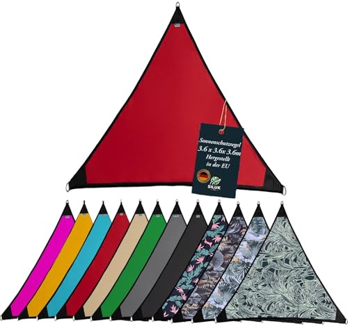 freigarten.de – Voile d’ombrage imperméable pour jardin avec fixations en lin 100% de protection contre les rayons UV (3 x 3 m, Rouge)