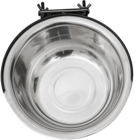 1pc Stainless Steel Pet Food Water Bowl Hanging Anti-tip Cats Capacity Easy Installation Dishwasher Safe for Cages Kennels