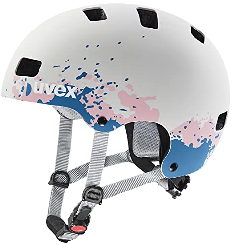 uvex kid 3 cc - robuster Fahrradhelm für Kinder- individuelle Größenanpassung - optimierte Belüftung - grey - grapefruit matt - 55-58 cm