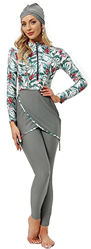 seafanny Damen 3-teilige muslimische Bademode Full Cover Hijab Burkini Modest Badeanzug 2XL(44)