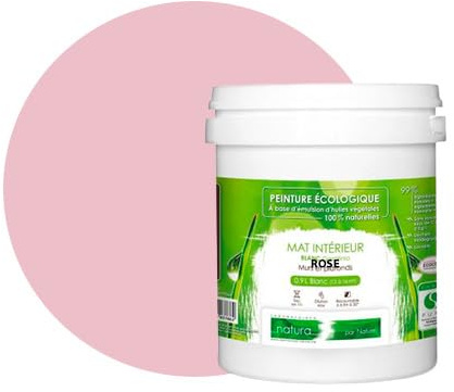 BOX DECO COULEURS Natura Wandfarbe, ökologisch, matt, für Innenräume, 1 l, Rosa