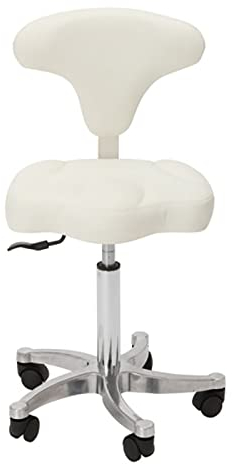 BHBXZZDB Rollhocker Sattelhocker Arbeitshocker Höhenverstellbar 37-45cm, Ergonomisch Geformt, mit Lehne Höhenverstellbar 360 °