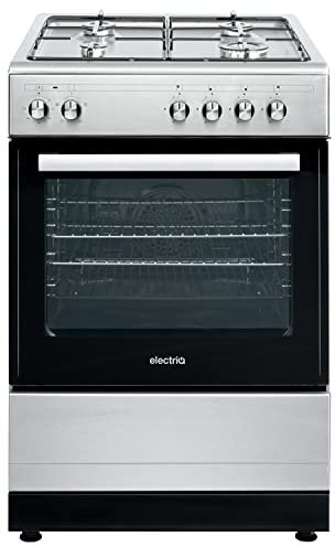 electriQ 60cm Dual Fuel Single Oven Cooker - Stainless Steel