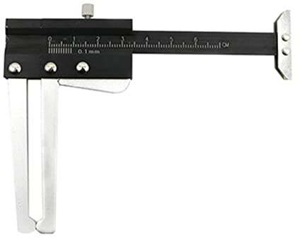 Bremsscheiben Messschieber, Asudaro 0-70 mm Reifen Profiltiefenmesser Reifenprofilmesser Edelstahl Auto Profilmesser Tiefenmesser Noniusschieber Messwerkzeug,Schwarz