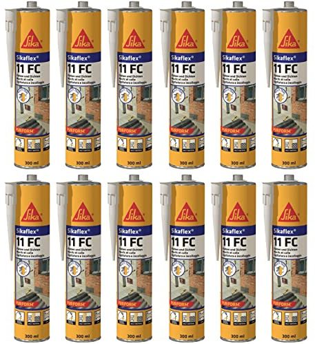 12x Sikaflex 11FC Purform universell einsetzbarer elastischer Kleb- und Dichtstoff 300ml Kartusche Weiss