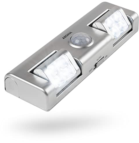 greate LED Lichtleiste mit Bewegungsmelder batteriebetrieben - LED Schrankbeleuchtung mit Bewegungsmelder & einstellbarer Lichtstrahlung für Schrank, Treppe uvm - Schrankbeleuchtung Batterie