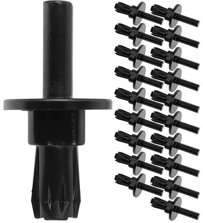 Auto Spreiznieten, 20 Stück, Ø 8 mm Stift, Ø 18 mm Kopf, in Schwarz, aus Kunststoff, Türverkleidung Klammern, Schmutzfänger Klips, Stoßfängerklemmen, Spreiz Nieten Karosserie, KFZ Befestigung Clips