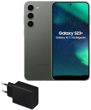 Samsung Galaxy S23+, 512GB + Cargador de 45W - Smartphone Android con IA, Teléfono Móvil Desbloqueado, Color Verde (Versión Española)