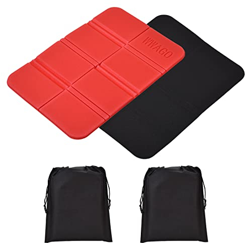 Willingood 2er Pack Faltbares Sitzkissen, Outdoor Wasserdicht Sitzunterlage Isolierend Sitzmatte Kinder Matte, Mit 2 Aufbewahrungstasche, Für Garten Stadion Jagd Camping Wandern Picknick