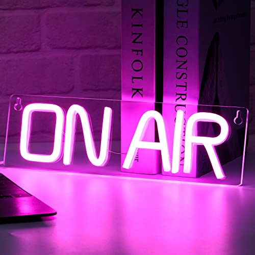 Luz de Neón de on Air Letrero Cartel de Neón de Pared Señal Luminoso LED Colgante de on Air Operado por USB para Decoración Oficina Tienda Restaurante Bar Pub Garaje (Rosa)