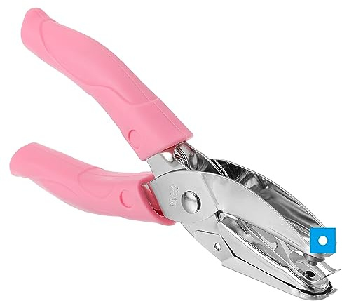 PATIKIL 1/8 Singolo Foro Punzone Manuale Foro Punzonatrice con Morbido Presa Cerchio Foro Metallo Carta Punzonatrice per Etichetta fai da te Artigianato Album Ricordi Biglietto Rosa