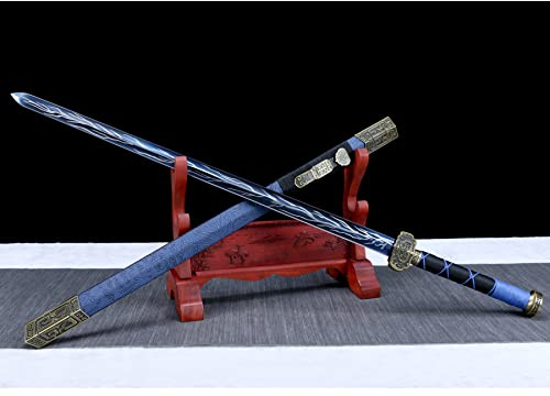 LQSMX sword Chinesisches Schwert/scharf/Zweihändiges Schwert, Einhandschwert 42.5in Schwerter echte Waffen Handgeschmiedeter 1060 Stahl