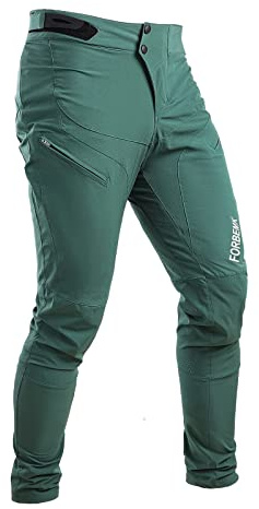 FORBEMK Unisex barn cykelbyxor Youth byxor mountainbike byxor långa lätta andas vattenavvisande löpning mountainbike utomhus barn cykelbyxor, Mörkgrön, 6 År