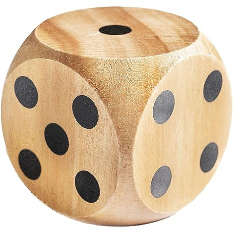 Chinchilla® Naturholz-Würfel 6 × 6 cm | Vielseitiger Spielspaß für Familie und Freunde - hochwertiges Holzmaterial | Authentisches Spielerlebnis in Braun | Gesellschaftsspiele