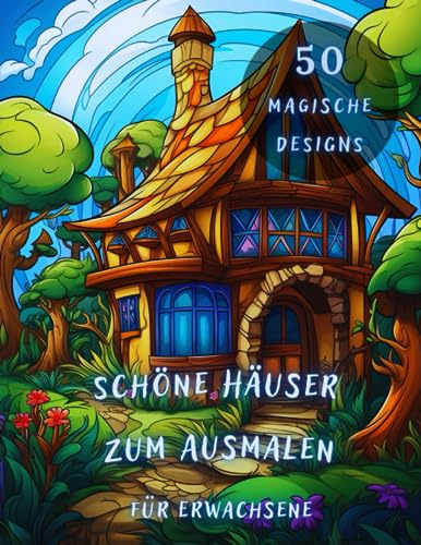 Malbuch für Erwachsene: Schöne Häuser zum Ausmalen. 50 Tolle Malvorlagen mit Wunderschönen Landhäusern und Entspannenden Ländlichen Landschaften