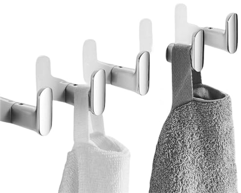 Geschirrtuchhaken, Wandhaken, Kleiderbügel for Aufhängen, Pinselgold, Einzelhaken, Kleiderhaken aus massivem Messing, Türhaken, Badezimmer- und Küchenhaken, Schwarz-Chrom-Handtuchhaken, 2 Stück, Schwa
