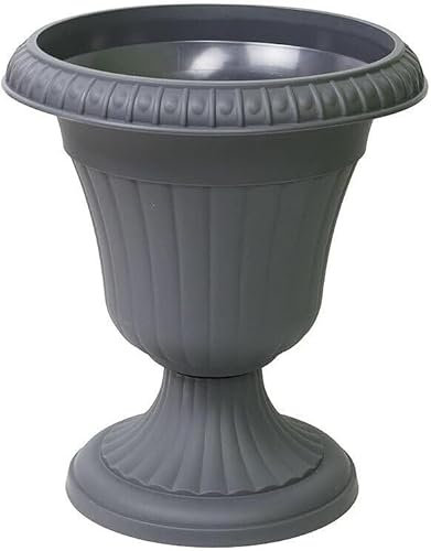 pokm toolsmarket - ⌀47cm Pflanzkübel Pflanzpokal, dekorative Amphore, Pflanzgefäß Schale Vase Topf, Farbe Anthrazit, Blumentopf Milano No. VI