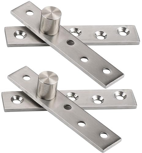 2pcs Cerniere per Porte Girevoli Rotazione 360 Gradi, Cerniera Girevole Nascosta Acciaio Inossidabile Addensato 95 mm, Cerniera Girevole Carichi Pesanti per Scarpiera,Armadietto Legno,Perno Eccentrico