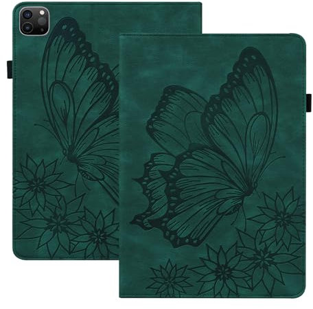 nincyee Klapphülle für iPad Pro 13 Zoll 2024, klassisches Retro-Design, großes Schmetterlingsmuster, PU-Leder, Buchhülle mit Kartenschlitzen