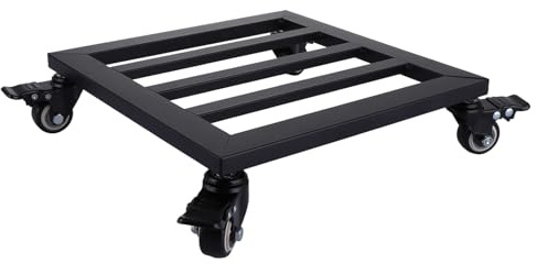 GBACHOOSE Plant Caddy with Wheels, 30cm Metal Plant Stand with Lockable Caster Wheels, Heavy Duty Square Garden Planter Trolley, Black Rolling Plant Dolly for Indoor Outdoor