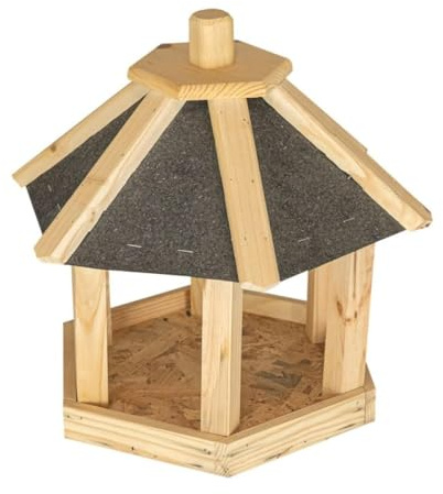 ITA Maison d'oiseaux en Bois 37x33x35 cm - Mangeoire pour Oiseaux Sauvages - Résistant aux intempéries, Stable, Robuste - Directement du Fabricant - Produit UE