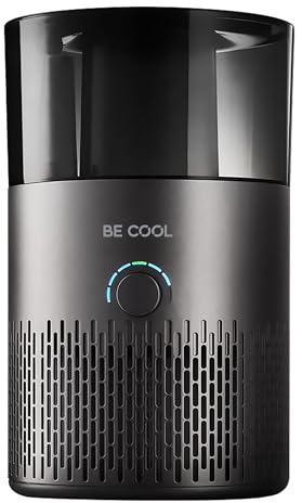 Be Cool Luftbefeuchter - 7 einstellbare Luftfeuchtigkeitsstufen / 360°-Drehung - 12 Stunden Betriebszeit, HEPA, gegen Pollen, Leise - 3,8L Tank/Schwarz