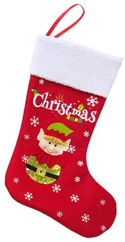 Calza di Natale – 30 cm, calze di Natale ornamentali per albero | Calze di Natale rustiche appese ornamento | Calza natalizia per bambini | Forniture per feste di Natale per feste stagionali