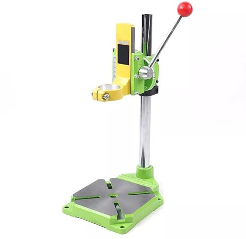 Taladro giratorio de 90 °, 49 cm, banco con 3 cabezales de plástico y cubierta, soporte para taladro de mesa, abrazadera de columna, soporte de mesa para bricolaje, industria, trabajo