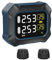 OBEST TPMS Sistema de Control de Presión de Neumáticos para Motocicleta Inalámbrico, Herramienta de Control de Temperatura y Presión de los Neumáticos, Pantalla LCD de Alimentación USB con 2 Sensores