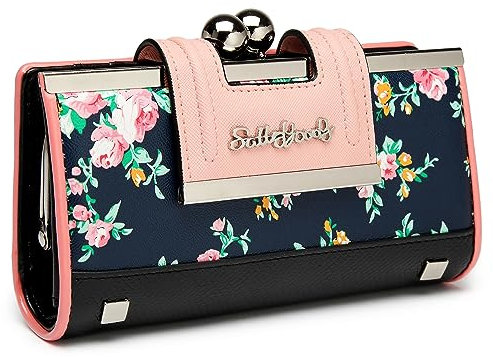 Damen Geldbörse Leder große Kapazität Damenhandtasche Lange, mit 10-Kartenfächern und Clips, und Null Geldbörse mit Schnalle in der Mitte