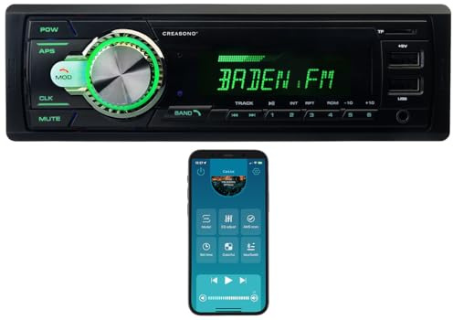 CREASONO Autoradio Bluetooth: DAB+ Autoradio mit MP3-Wiedergabe, RDS, App-Steuerung, Equalizer (Din1, Dab Radio Auto, SD)