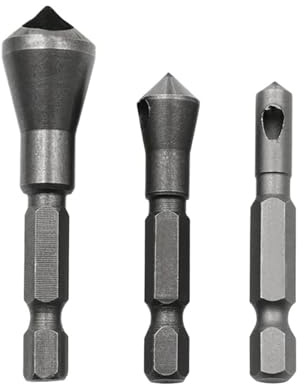 AQXYWAZQ 3 Pezzi/Lotto 90 Gradi svasatore Bit Set sbavatura Trapano maschiatore Foro Fresa Utensili manuali Legno Legno Metallo plastica smusso Set