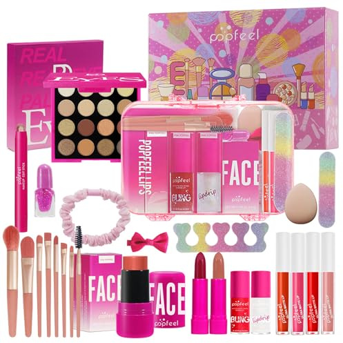 LHLXZQ Schmink Set, Multifunktions Kosmetik Starter Kit für Frauen#1 | mit Lidschatten Palette Concealer Lipgloss Lippenstift Mascara etc, Makeup Set für Gesicht, Augen und Lippen
