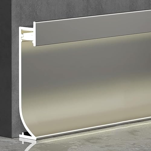 Plinthe LED En Aluminium, Éclairage Pour Plinthe Avec Transformateur Pour Home Cinéma, Salon, Chambre Installation Facile(Dumb champagne,1m/3.3ft)