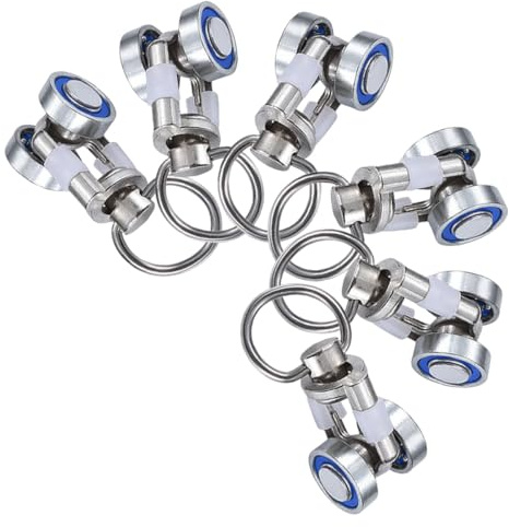 OSALADI Lot de 6 Roulettes de Rideau en Métal Roulement, Patins pour Rail à Rouleaux, Poulies de Tringle Compatibles, Accessoires Polyvalents pour Glissières de Rideaux, Remplacement