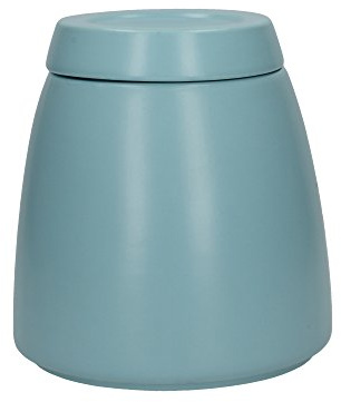 La Cafetière 5225670 Barcelona Ceramic Sugar / Coffee / Tea Canister with Lid, 12.7 x 12.7 x 13.6 cm (5 x 5 x 5.5) - Retro Blue