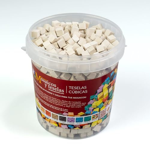 TESELAS Y MOSAICOS Y JANO REPRODUCCIONES Têtes de mosaïque cubiques Blanches. 1 kg.