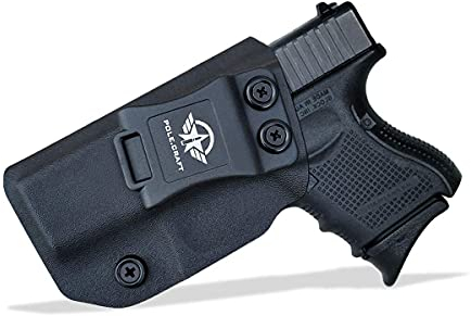 IWB Tactical KYDEX Pistolenholster Für: Glock 26 27 28 Pistolenhalfter Hängend Verdeckte/Versteckte Pistole Case Waffenholster (Black, Left Hand Draw (IWB))
