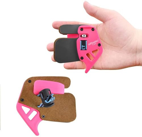 ZSHJGJR Bogenschießen Echtleder Fingerschutz Leder Fingertab für Bogen Finger Tab mit Ankerplatte Einstellbare für Recurvebogen Jagd Schießen Fingerschutz Rechtshänder