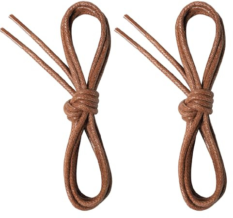 CCSOFTIME 2 Paar Rund Gewachst Schnürsenkel 2.5mm Dünne für Lederschuhe Anzugschuhe Ersatz Business Waxed Shoelaces für Damen Herren