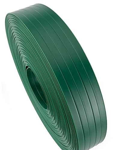 Quest Hart-PVC Sichtschutzstreifen Sichtschutz Rolle Doppelstabmatten Zaun Gartenzaun Streifen – Höhe: 4,75 cm; Rolle: 50 m – Grün RAL6005