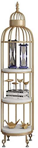 Generisch pflanzenständerBlumenständer Vogelkäfig Blumenständer Boden-Decke Wohnzimmer Innen Eisen Blumenständer Holzregal Balkon Dekoration Pflanzenständer