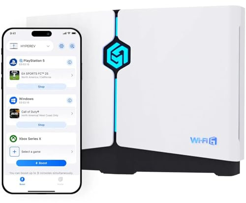 Gaming Router WiFi 6: PC, PS5, Xbox, Switch | 90 Tage Kostenloser GearUP Booster | 2402 Mbps Dual-Band (5G/2.4G) | LAN/WLAN-Anschluss | Internet-Optimierer für Spiele