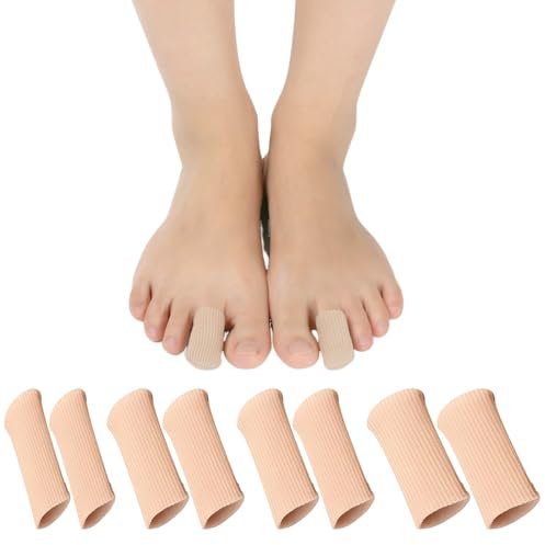 8 Stück Zehenschutz, Gel-Zehenschutzkappen, Hornhaut Zehengummi Zeh Zuschneidbar, Geschlossene Silikon-Zehenschutz