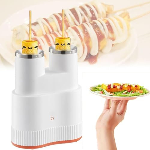 HmLotd Double-Tube Automatic Egg Roll Maker, Egg Roll Maker, 360° Three-Dimensional Heating Dual-Hole Cooking Design, Non-Stick Texture And Easy To Clean For Family, Kids And Adults