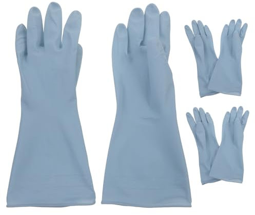 TOGEVAL 3paare Wiederverwendbare Geschirrspülhandschuhe Wasserdichte Gummihandschuhe Für Und